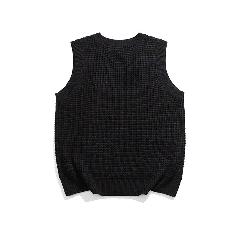 Japanese Leisure Knitted Vest All-match Shawl Small Shawl Sleeveless Top For Men