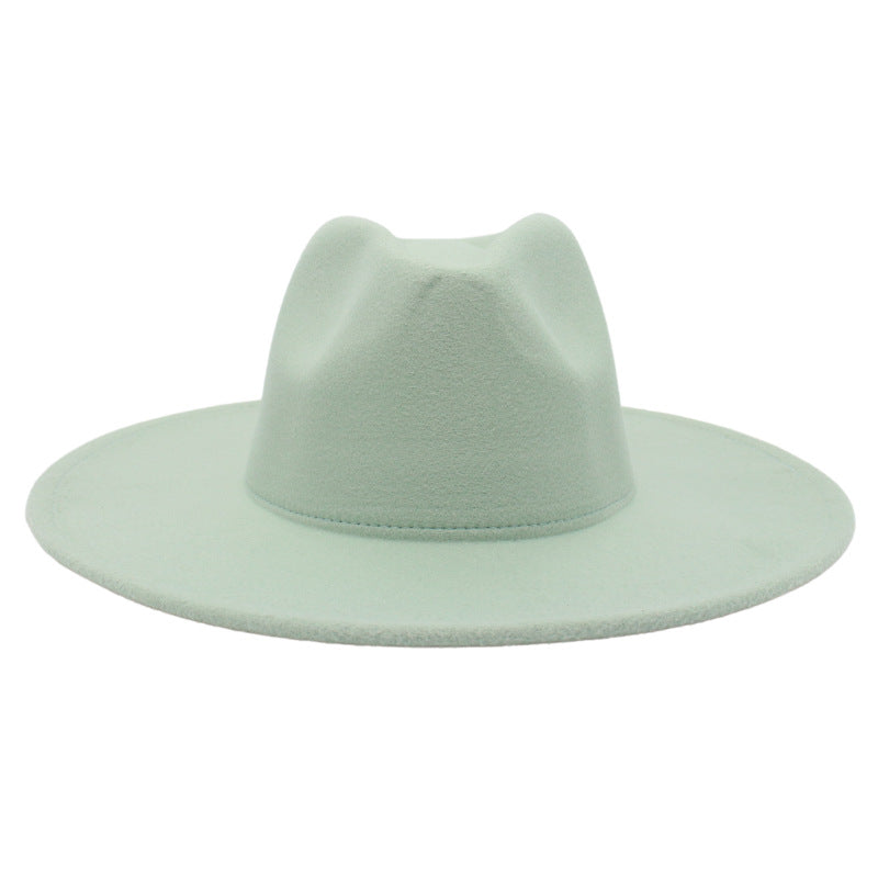 Large Brim Solid Color Cashmere Fashion Felt Jazz French Top Hat