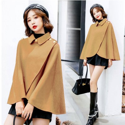 Cape Coat Short Size Woolen Dragon And Phoenix Wool