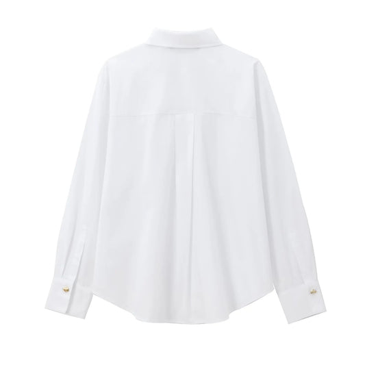 Women's Fashion Polo Collar Gold Breasted