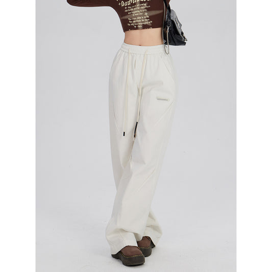 Women's Straight Wide Leg Mopping Casual Pants