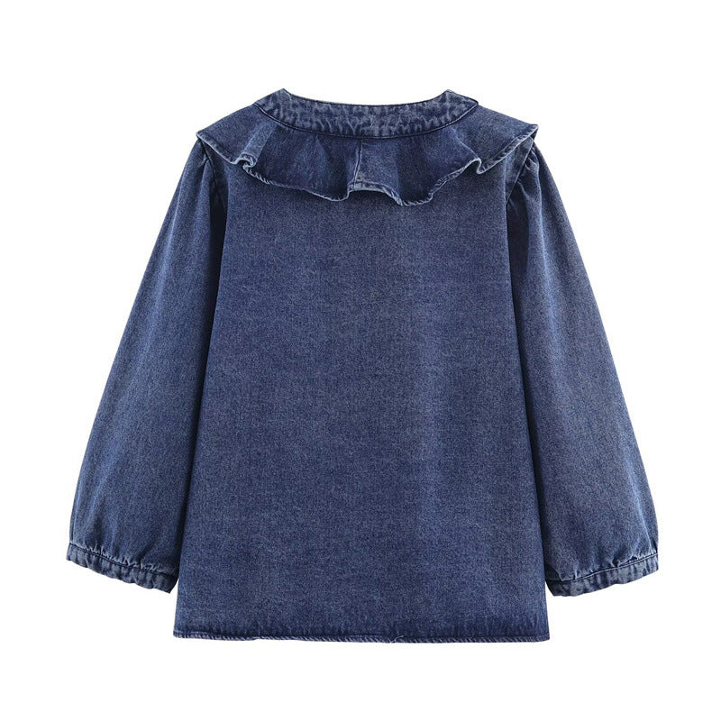 European And American Autumn Fashion Layered Denim Shirt