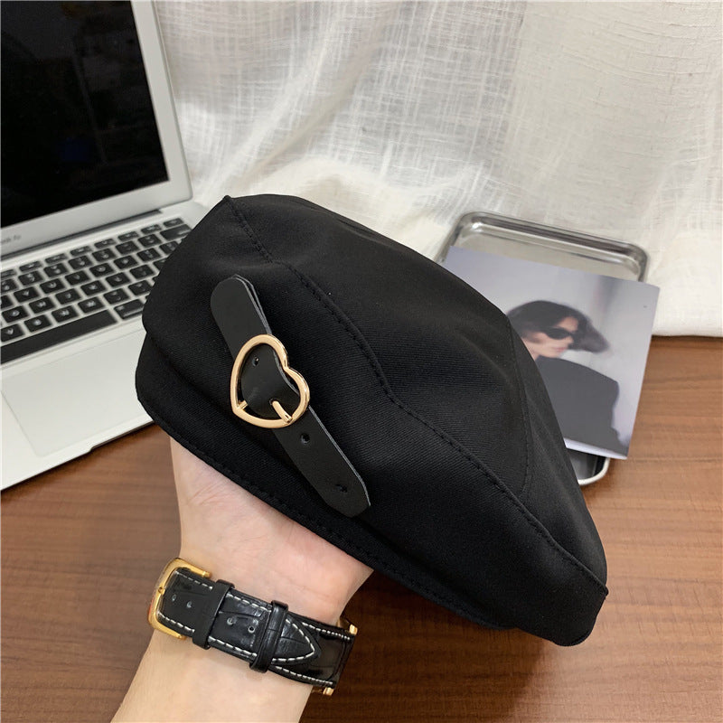 Women's Summer Breathable Retro Black Sweet Beret