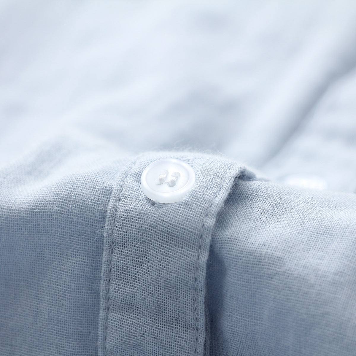 Double-layer Cotton Yarn Pure Color Skin-friendly Long-sleeved Shirt
