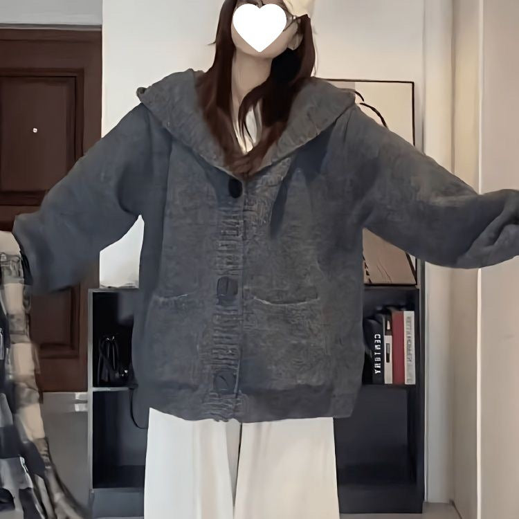 Korean Retro Thicken Lazy Style Knitted Sweater