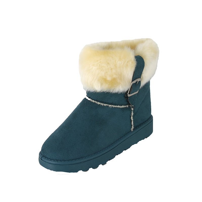 Flat Korean Version Of Thick Velvet Versatile Warm Ankle Boots