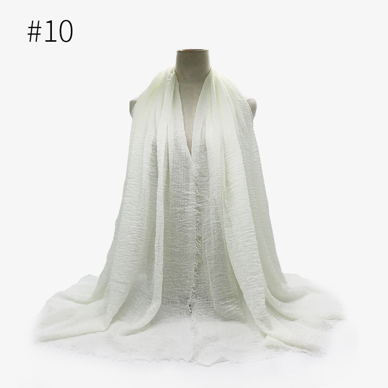 Bubble plain Scarf / cotton scarf fringes women soft solid hijab popular muffler shawls big Pashmina wrap hijab