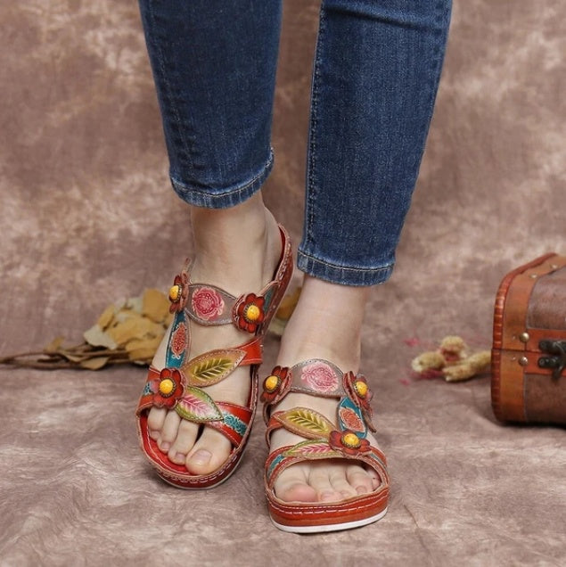 Flat Sandals Velcro Female Slippers