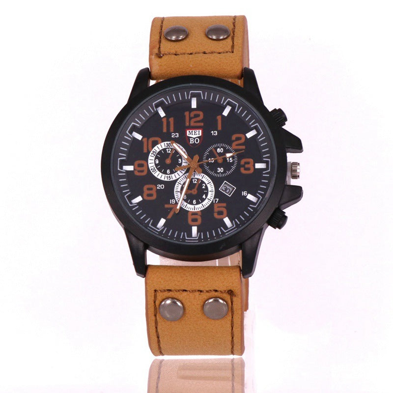 Quartz ladies watch with leather strap