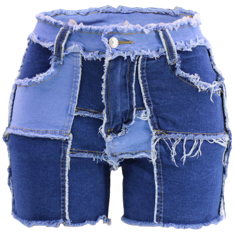 Summer New Patchwork Women's Denim Shorts