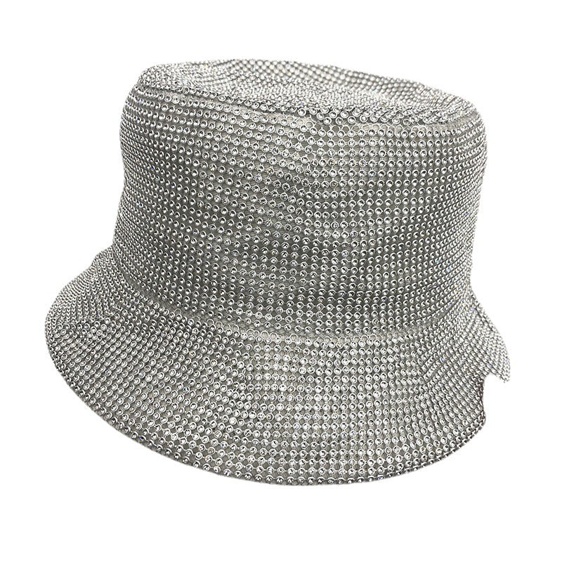 Fisherman's Hat Rhinestones Mesh Encrusted Wide
