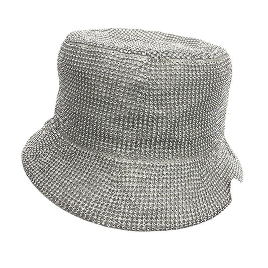 Fisherman's Hat Rhinestones Mesh Encrusted Wide