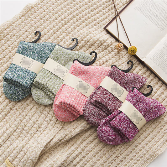 Thick Warm Wool Solid Color Women's Socks