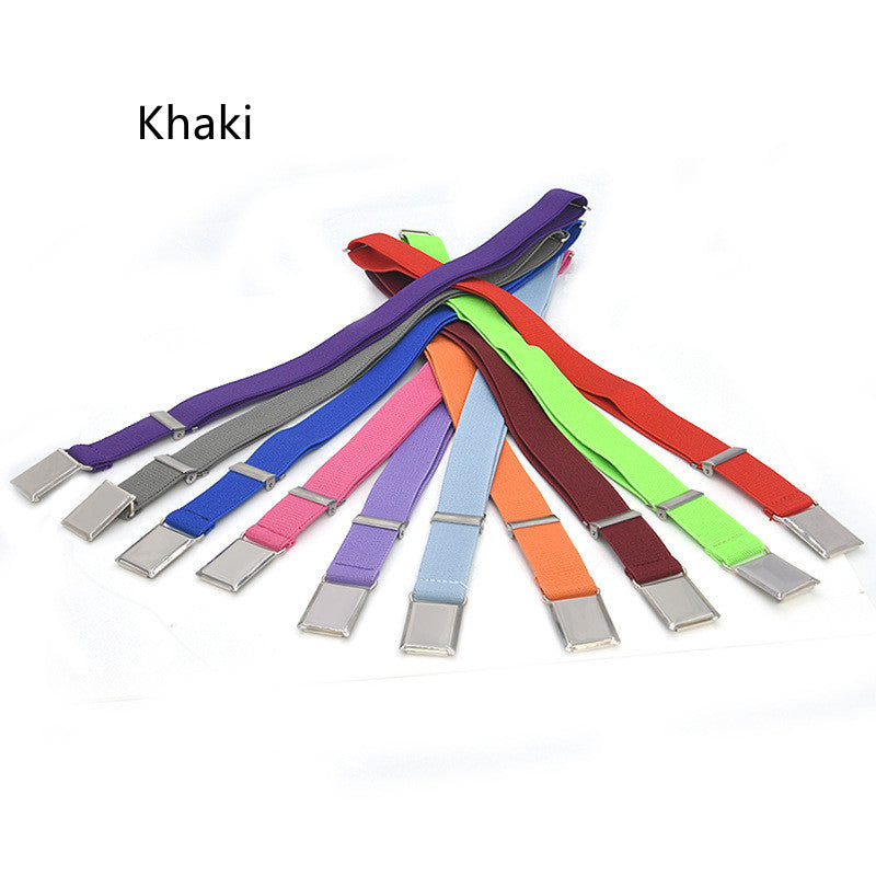 Boys And Girls Elastic Band Monochrome Pants Belt