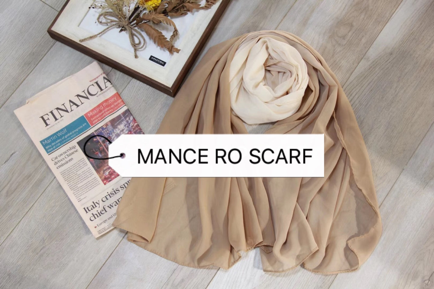 Pearl dyed Chiffon Scarf