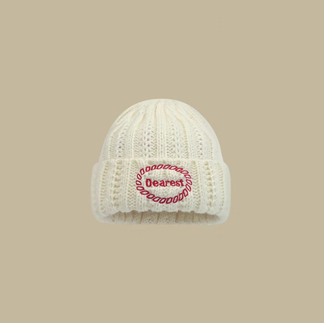 Women's Korean Letter Embroidery Wool Hat