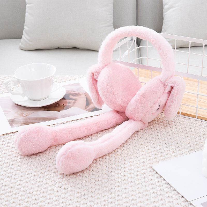 Cute Movable Rabbit-ear Warm Earflap Hat For Kids