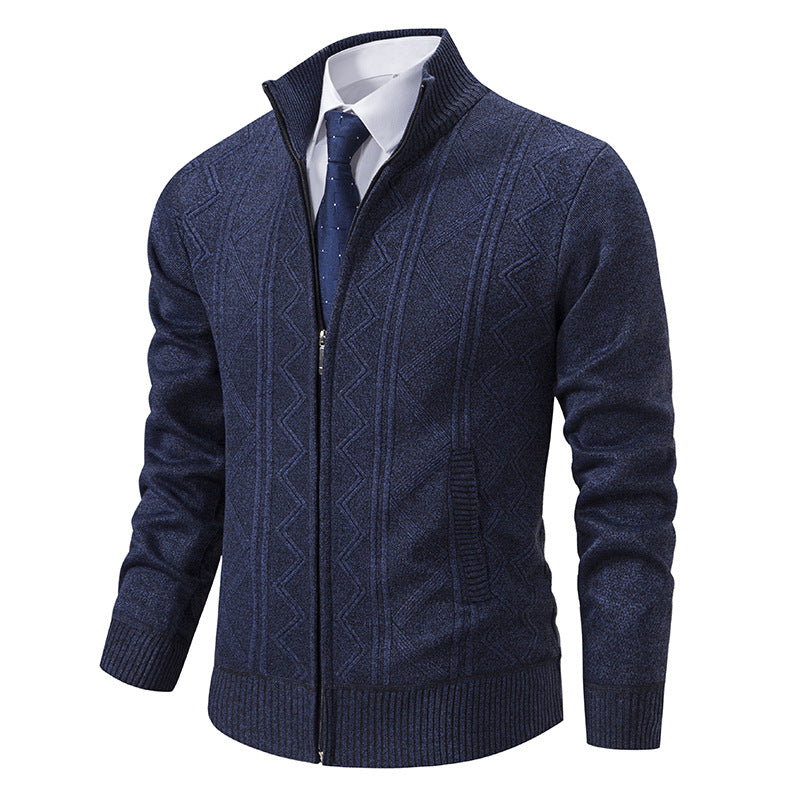 Efterår Vinter Herre Uld Sweater Cardigan Frakke Ståkrave
