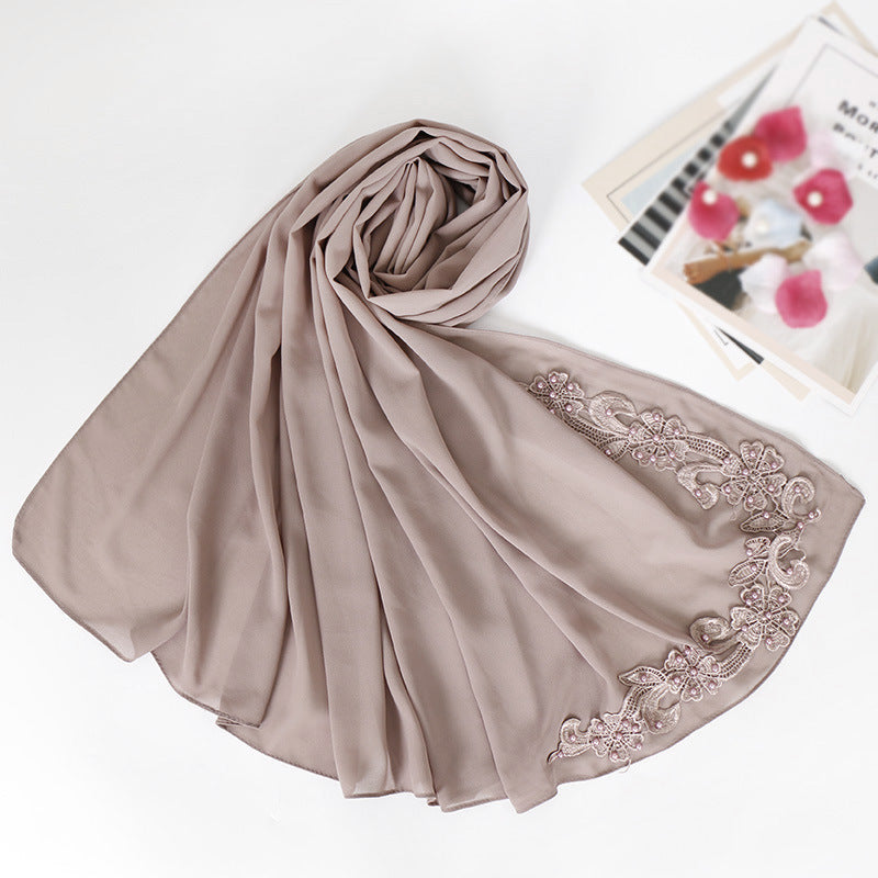 Pearl chiffon studded pearl headband