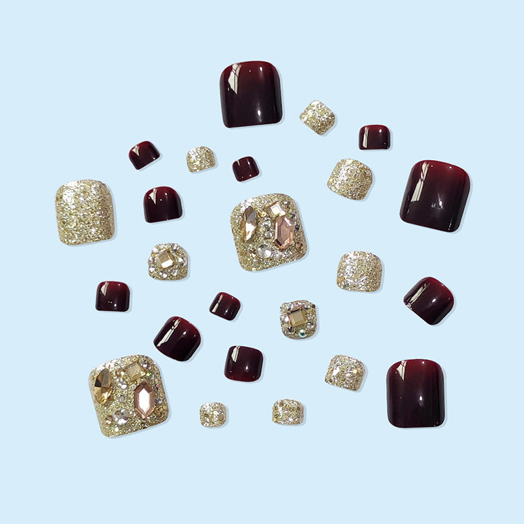 Wine Red Finished Handmade Wear Short Nail