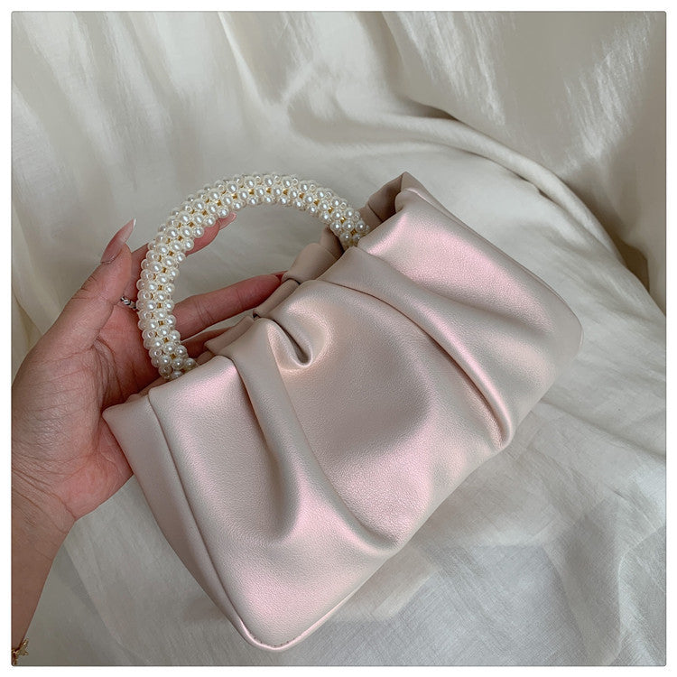 Women's Fashion Temperament Pearl Hand-carried Single Shoulder Crossbody Bag