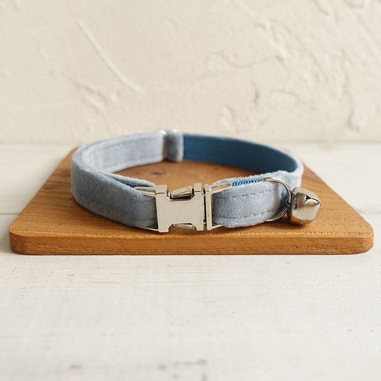 MUTTCO sky blue thick velvet soft and comfortable collar