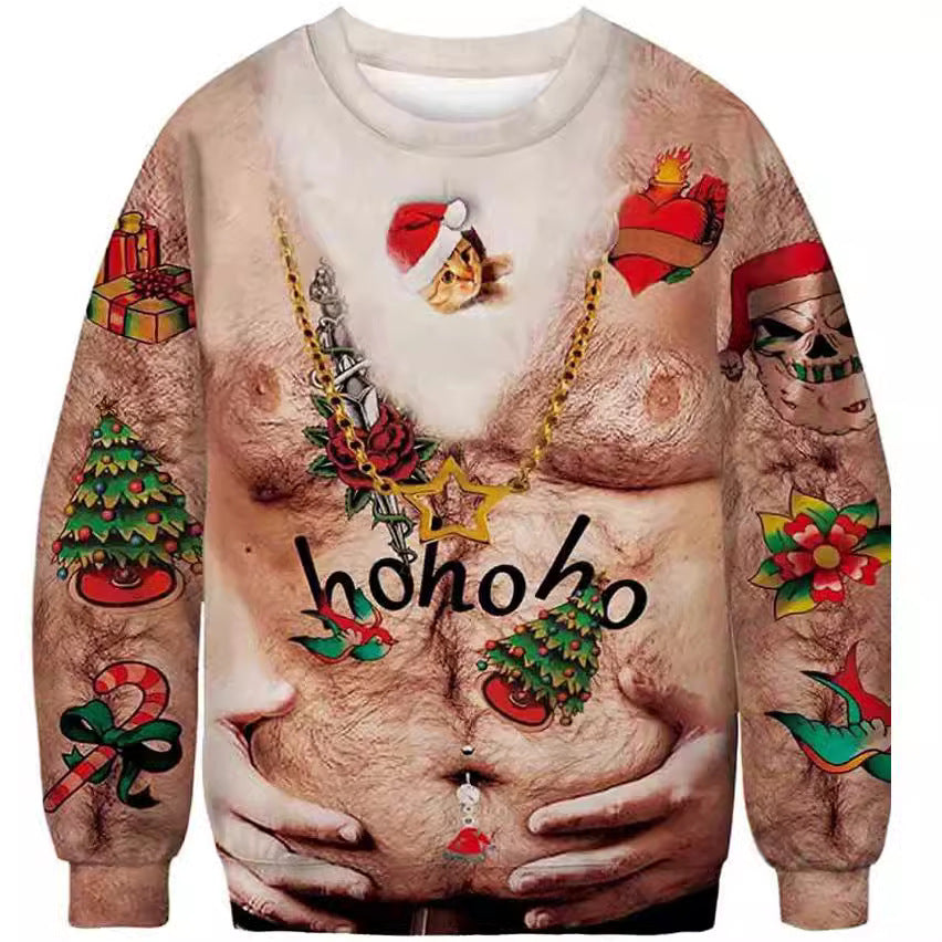 Halloween Digitalprintet Rundhalset Sweater Til Mænd Og Kvinder