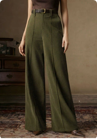 Autumn Draped Retro Corduroy Wide-leg Pants