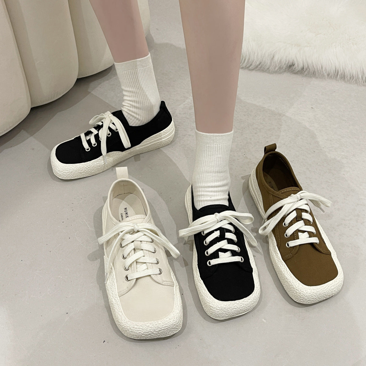 Women's Fashion Personality Lace Up Canvas Shoes