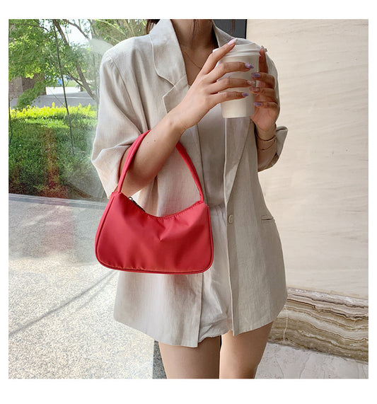 Retro small square bag shoulder bag houndstooth contrast color