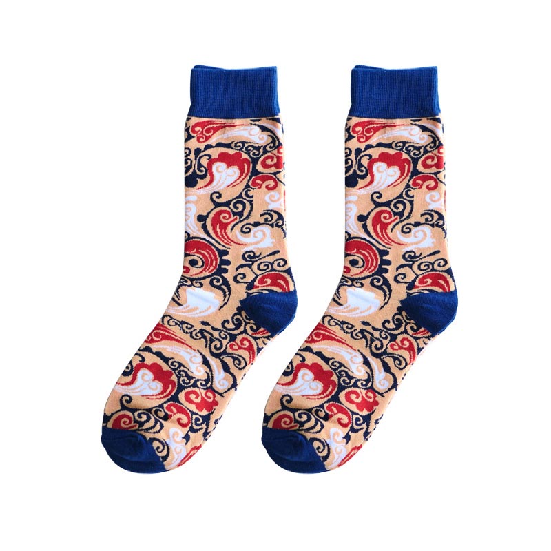 Dragon Phoenix Crane Pattern Fashion Socks