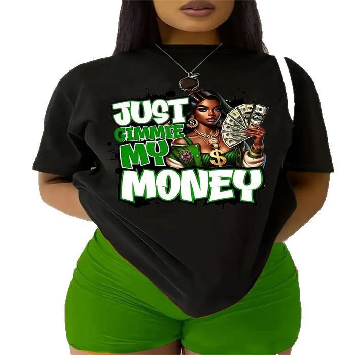 Women's T-shirt Tops Fun Printing Short Sleeve