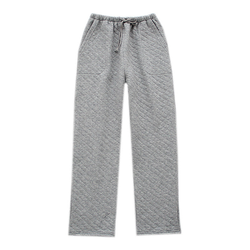 Cotton Air Layer Couple's Thickening Trousers With Side Pockets