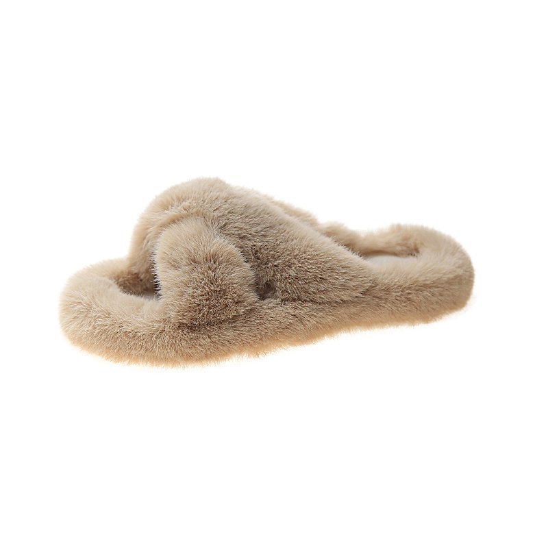 New autumn and winter cross flat-bottomed flip flops