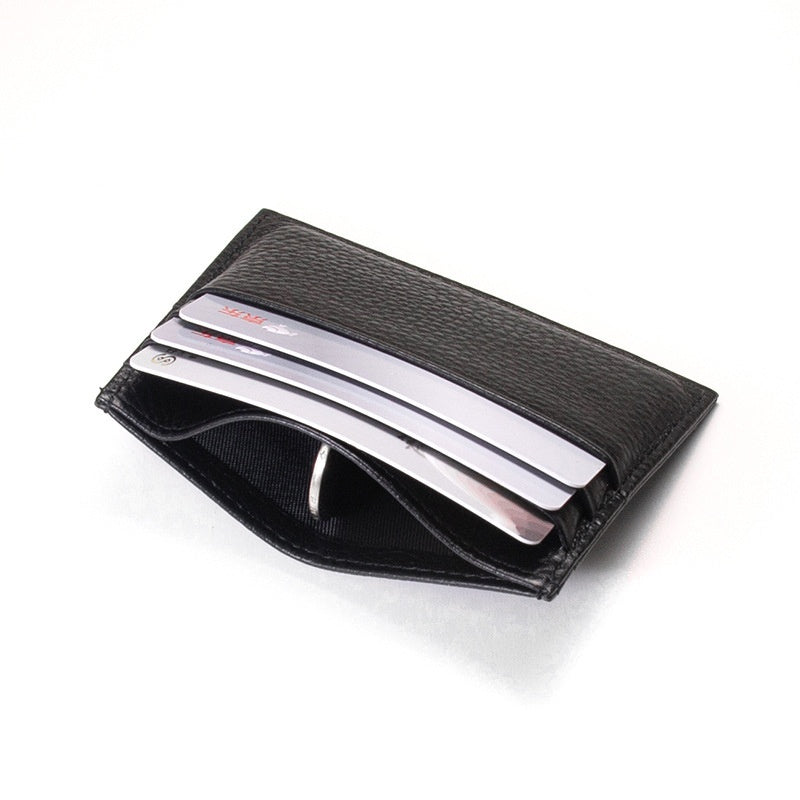 Simple Genuine Leather Small Card Bag, Men's And Women's Top Layer Cowhide