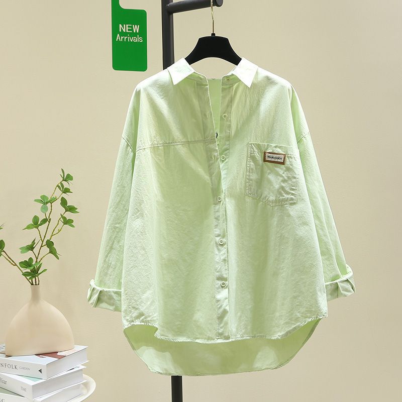 Women's Cotton Long-sleeved Shirt Fashionable Loose Cardigan Shirt
