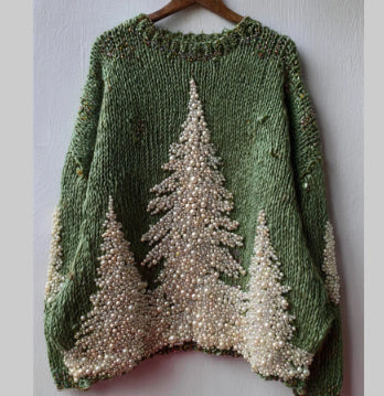 Womens Printed Crew-neck Sweatshirt Top