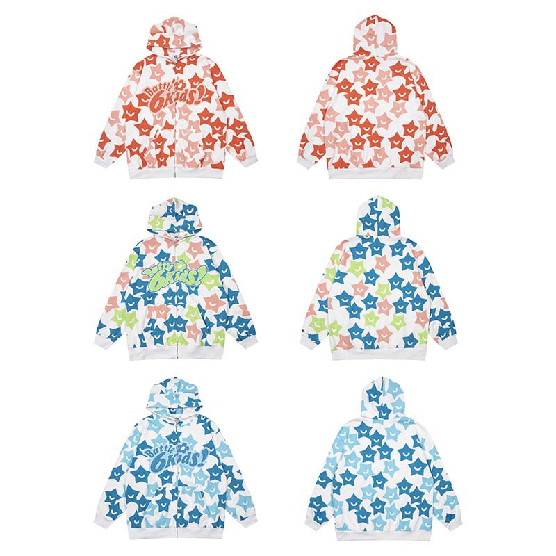 Women's Five Pointed Star Printed Hoodie