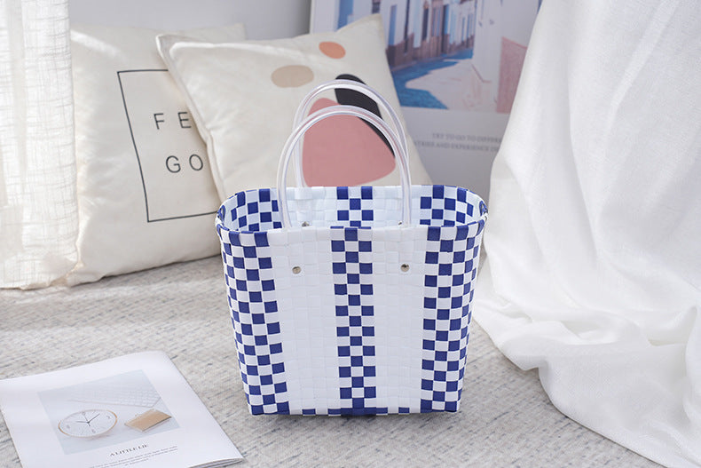 Women's Fashion Diagonal Basket Woven Bag