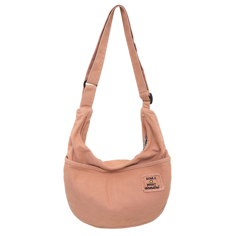 Minority All-match Shoulder Large Capacity Washed Canvas Bag