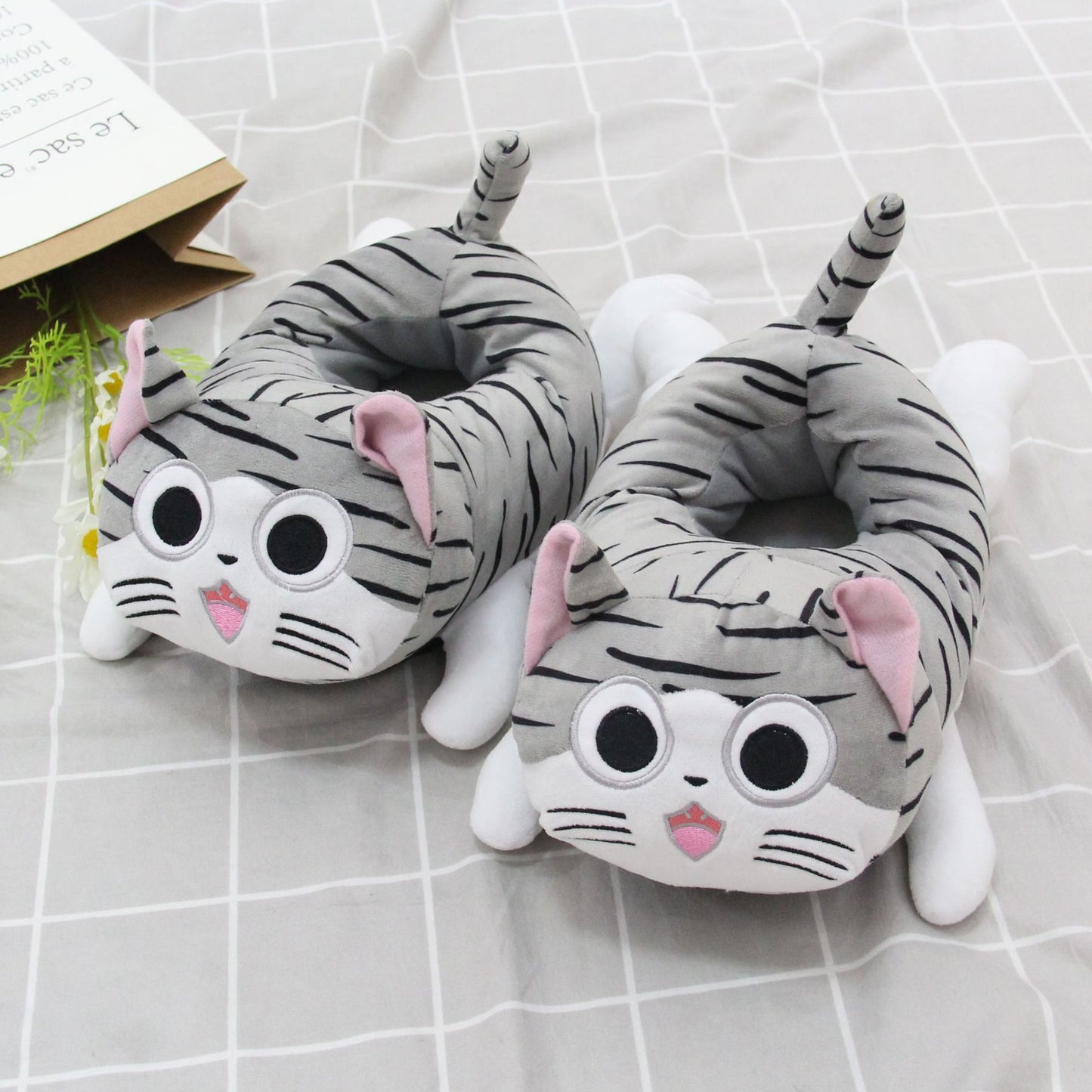 Home Slippers Warm Sweet Cat Plush Cartoon Cute