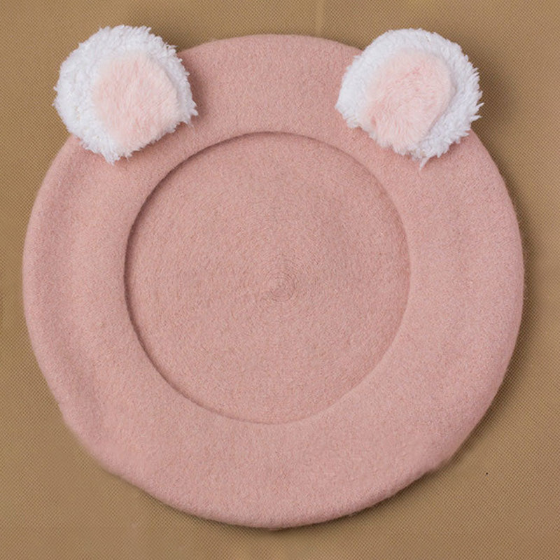 Lolita Bear Ear Beret Biscuits Female Japanese Handmade