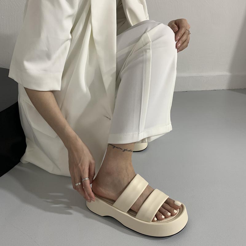 Muffin Platform Slippers til kvinder til udendørs brug