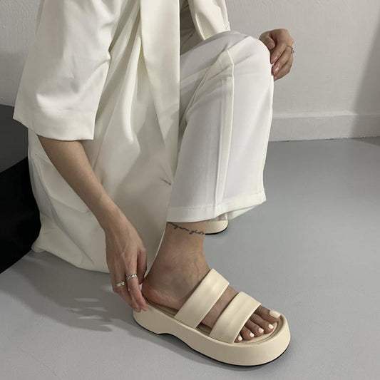 Muffin Platform Slippers til kvinder til udendørs brug
