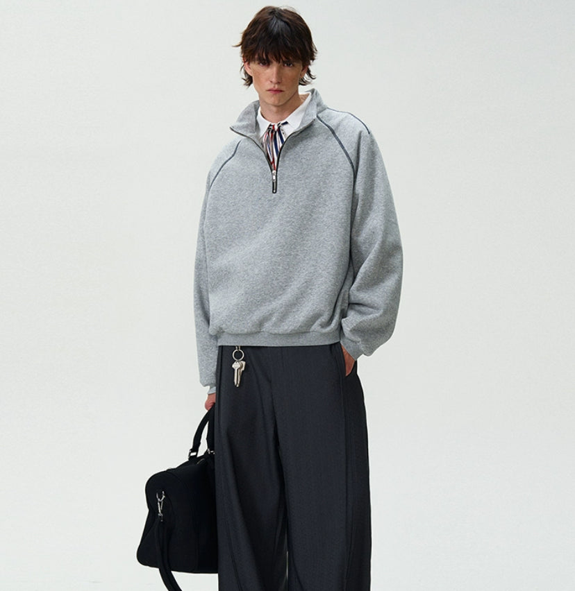 Highend Retro Halfzip Hættetrøje