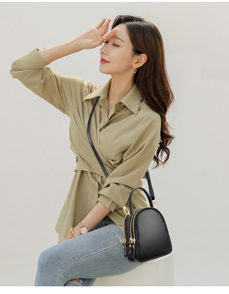Portable Women's Cross-body Bag Light Retro Leather One-shoulder
