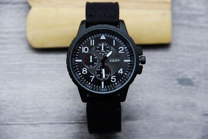 Gun black case cowboy strap watch series cool denim belt student watch men's watch