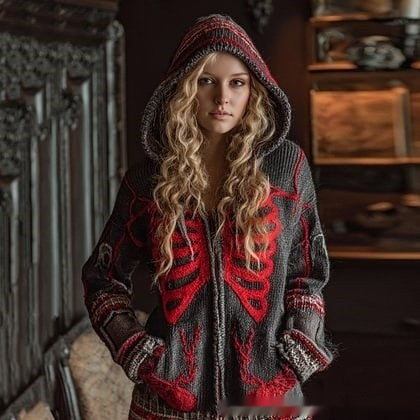 3D Digital Printed Cardigan Women's Coat