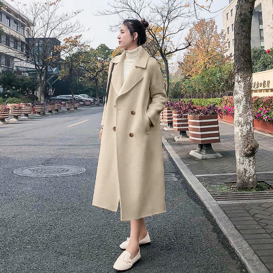 Petite Women's Wool Coat With Notched Lapel