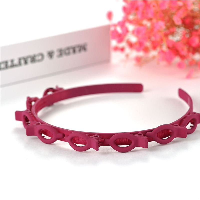Hollow Solid Color Braided Hairpin Headband